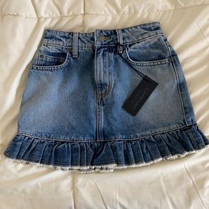 Carmar denim ruffle skirt